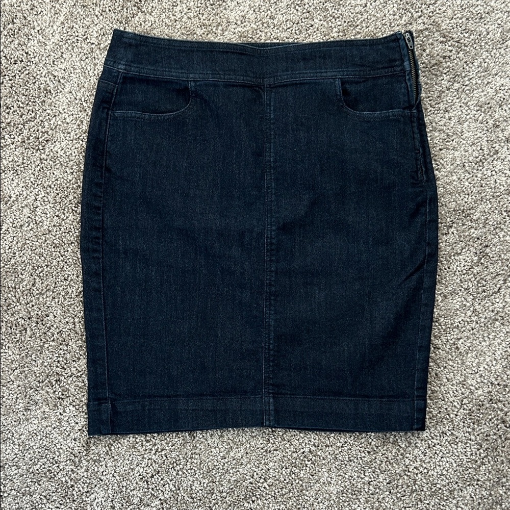 LOFT Dark Indigo Denim Pencil Skirt